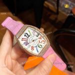 Replica Franck Muller Vanguard Women Watches - Rose Gold Diamond - Swiss Quartz